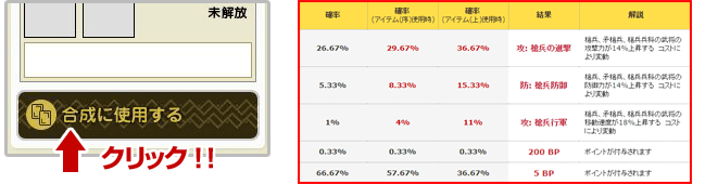 「合成に使用する」をクリック！